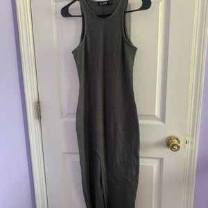 Brand new grey dress with slit size small